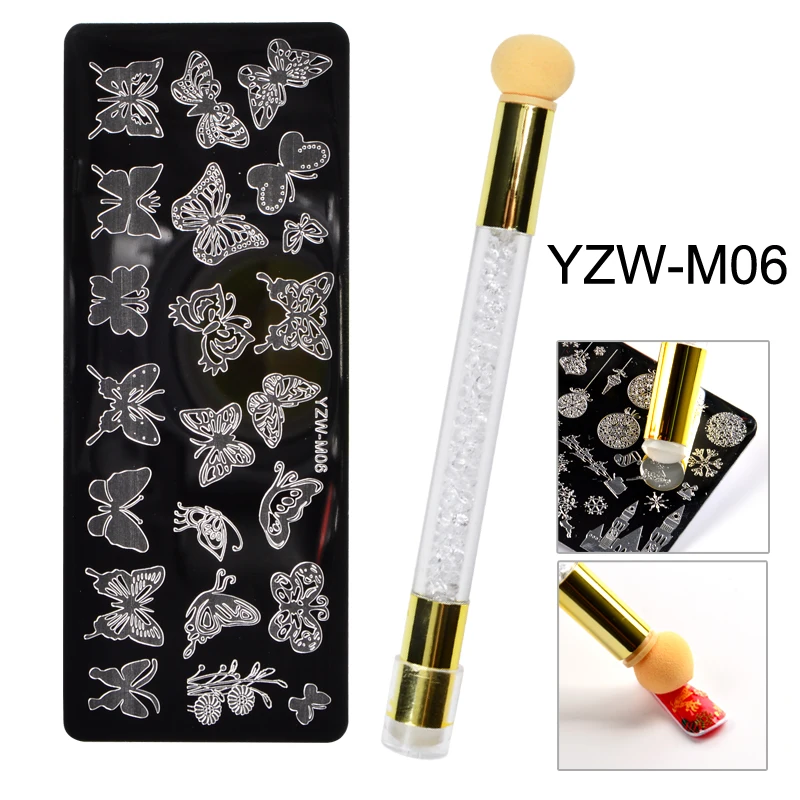 1 компл. Пластины для стемпинга ногтей Бабочка Снежинка кружева дизайн штамп