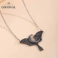 punk moon pendant butterfly necklace for man women personality chain hip hop rock sliver color party fashion punk necklace