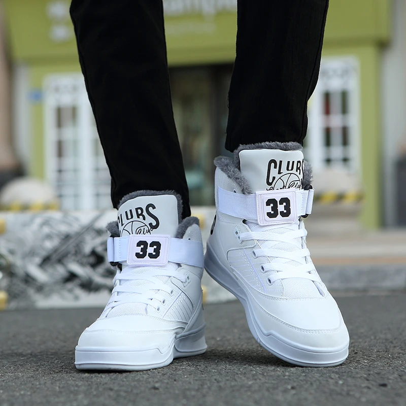 Теплые зимние мужские ботинки с высоким берцем Мужские на меху Модная мужская