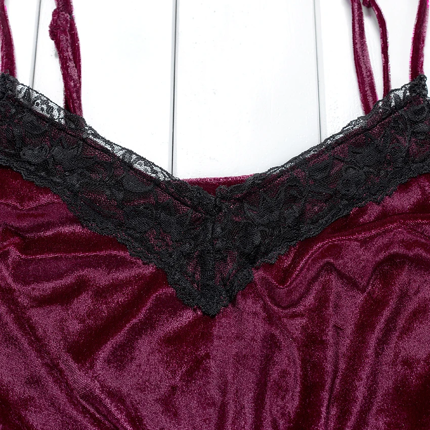 Suphis без рукавов кружевной топ на бретельках и бант короткая бархатная Женская