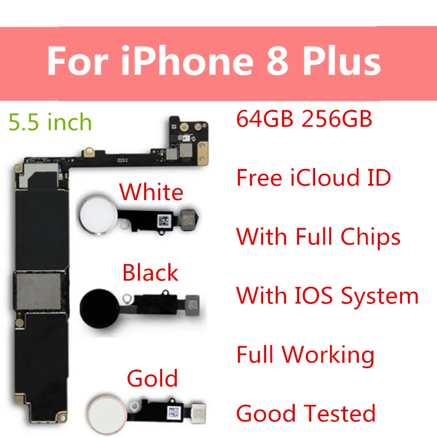 Для iPhone 8 Plus 64 Гб 256 ГБ материнская плата разблокирована для 5 дюймов логическая