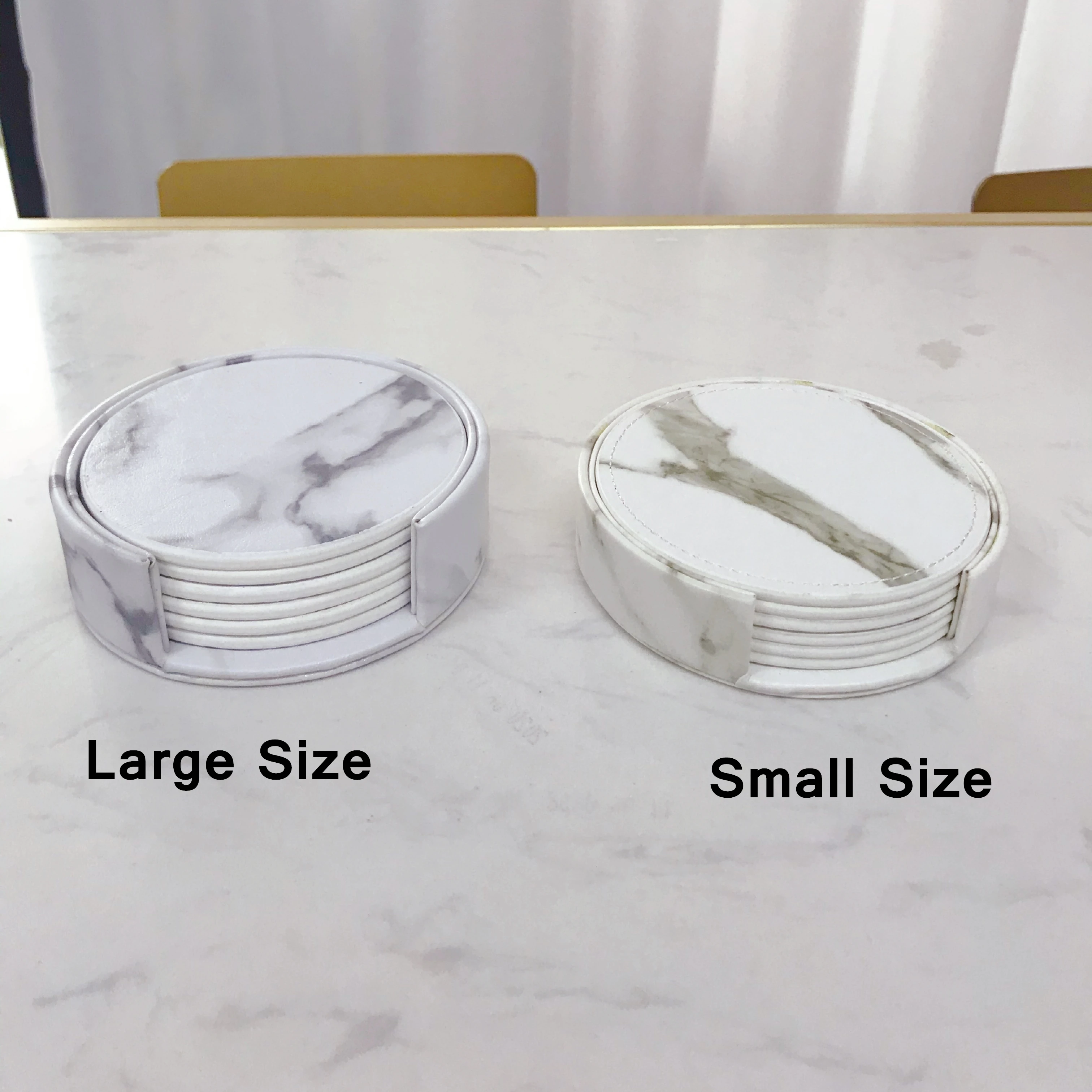 Творческий Мраморная Подставка из искусственной кожи Пейте кофе циновка чашки