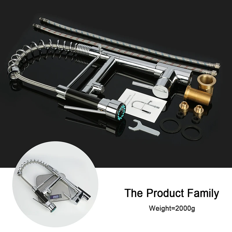 

LORDWEY Spring Pull Down Kitchen Faucet Nozzle Dual Mode Water Mixer Single Handle Hot Cold 2 Outlet Shower Swivel Kitchen Taps