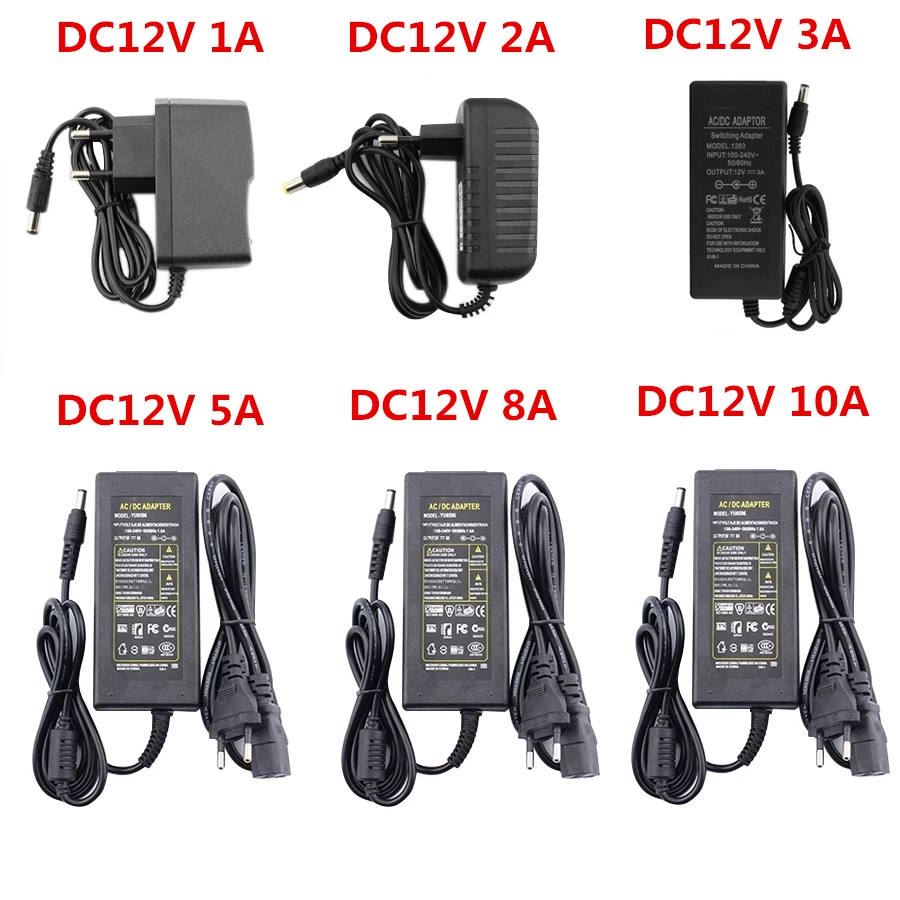 

DC 12V Camera Power Adapter AC 220V To 1A 2A 3A 5A 8A 10A Power Supply CCTV Accessories