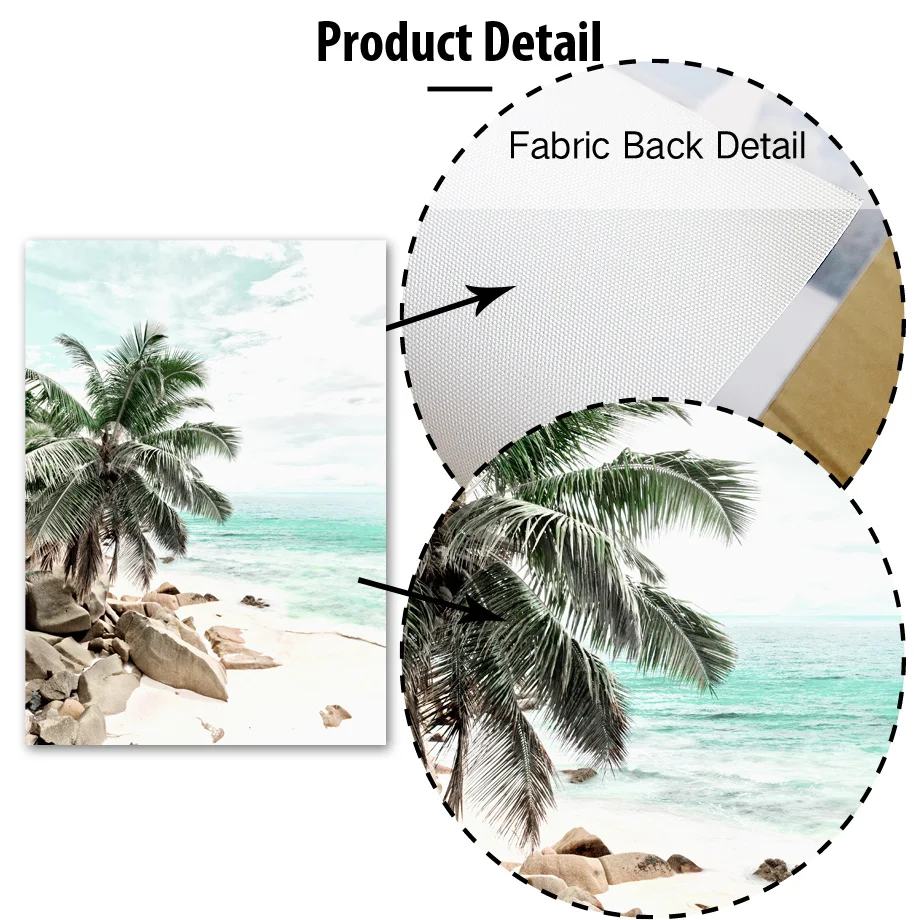Coconut Tree Banana Leaf Beach Sea Wave Sailboat Art Canvas Painting Nordic Posters And Prints Wall Pictures Living Room Decor | Дом и сад