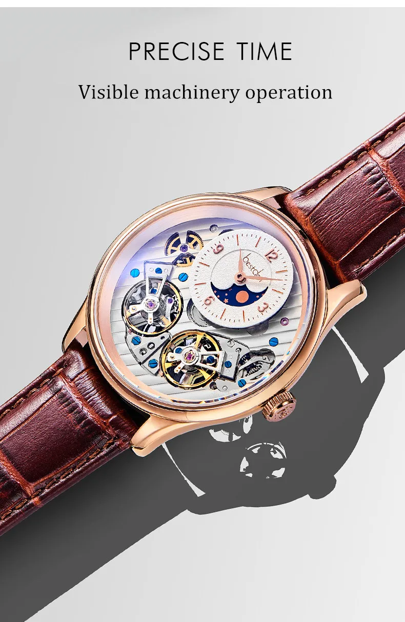 Двойной скелет MoonPhase швейцарские роскошные брендовые механические часы для мужчин полностью стальные водонепроницаемые автоматические мужские часы reloj montre