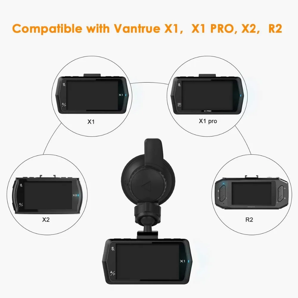 Vantrue Mini USB порт Автомобильный держатель на присоске для лобового стекла X1 / PRO X2 X4 R2