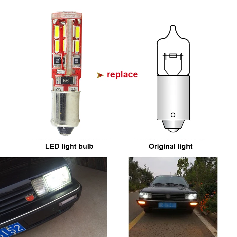 Фото Светодиодные лампы H21W BAY9s, 120 градусов, с 19smd чипами, белые, 2 шт. №4