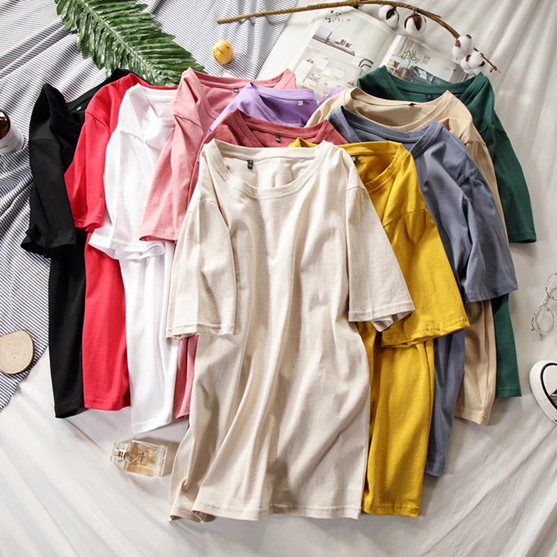 Женская Повседневная футболка с коротким рукавом и круглым вырезом черная белая