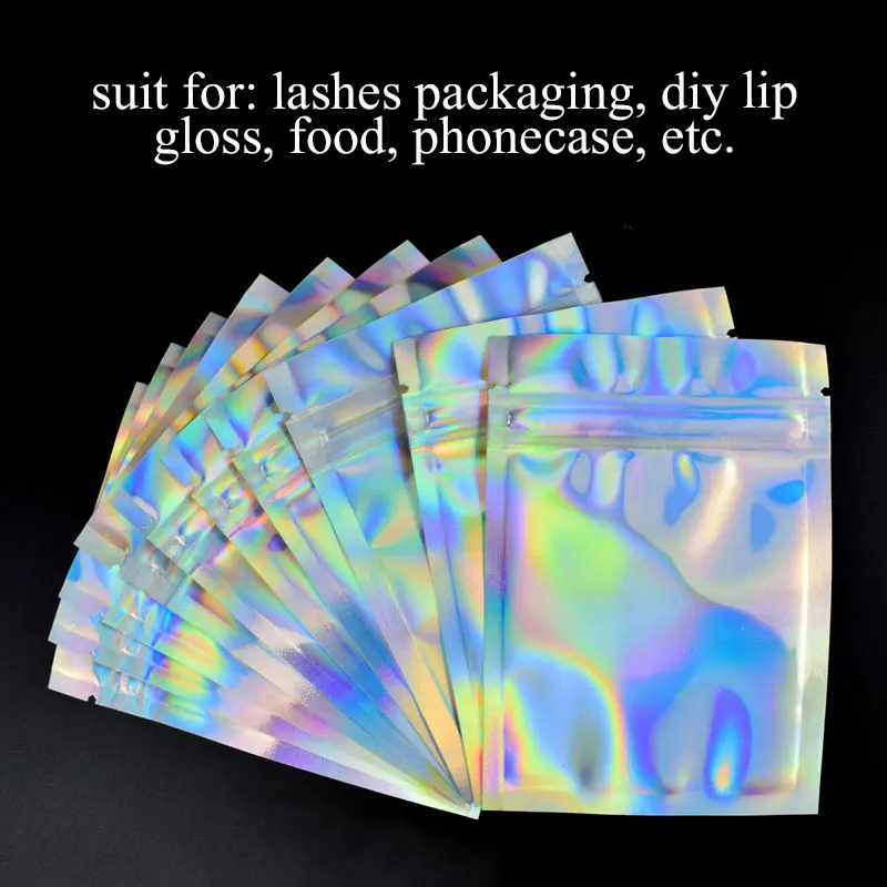 Мешки с застежкой-молнией косметички пластиковые переливающиеся лазерной