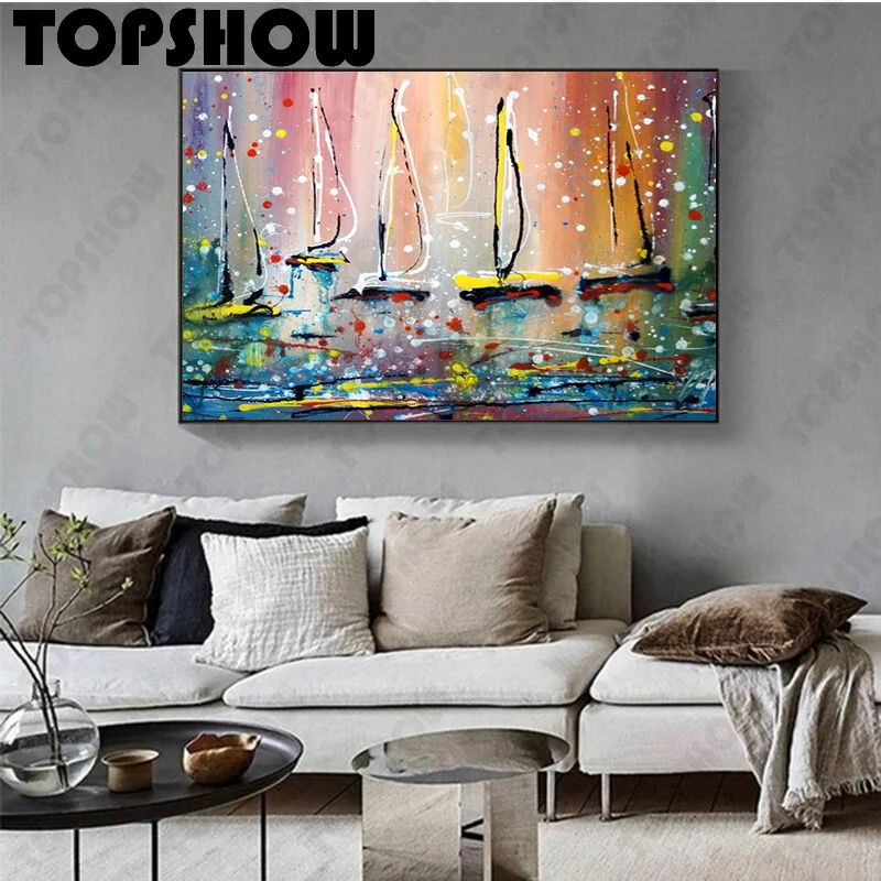 

Sunset On The Lake Art Large Original Hand Painted Abstract Painting Modern Abstract Painting Hand Painted Oil Painting Wall Art