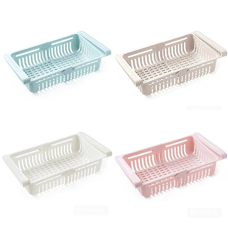 

Retractable Food Storage Basket Refrigerator Fresh-Keeping Drawer Storage Container Egg Fish Garlic Onion Storage Box A