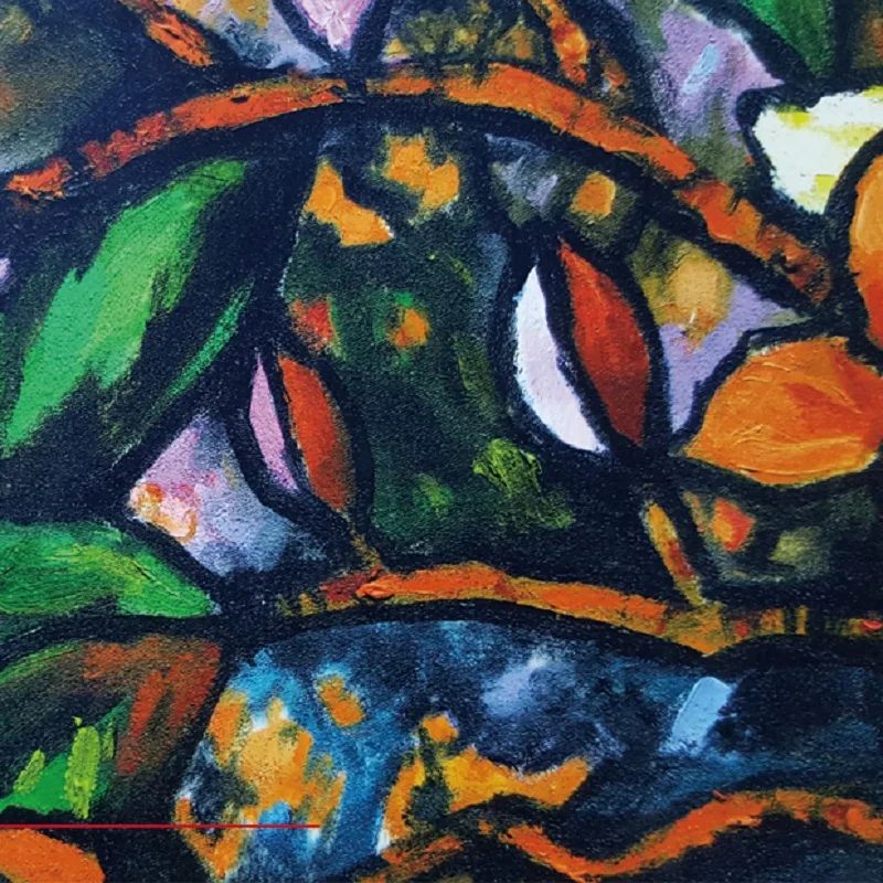 Стеклянная пленка магнолии статическая Витражная картина маслом цветная