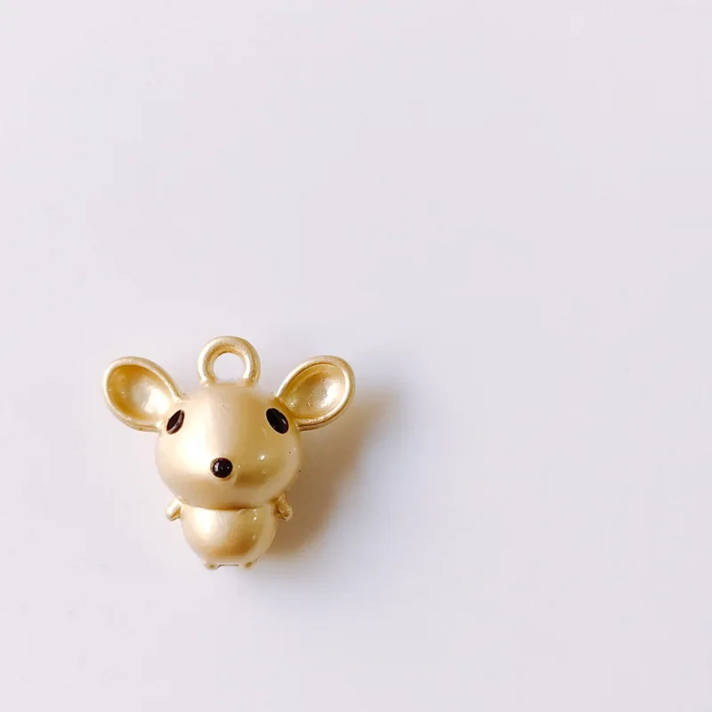 

10Pcs Zinc Alloy Spray Paint Lovely Mouse Pendant For DIY Handmade Earrings Necklace Charms Jewelry Accessories
