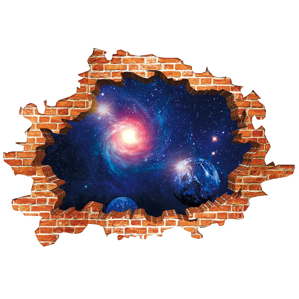 

3D Starry Universe Series Wall Stickers Family Decoration Cosmic Space Wall Stickers Galaxy Star Bridge Family Decoration