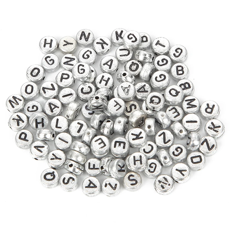 200 шт Смешанные Красочные письма акриловые бусины для изготовления ювелирных