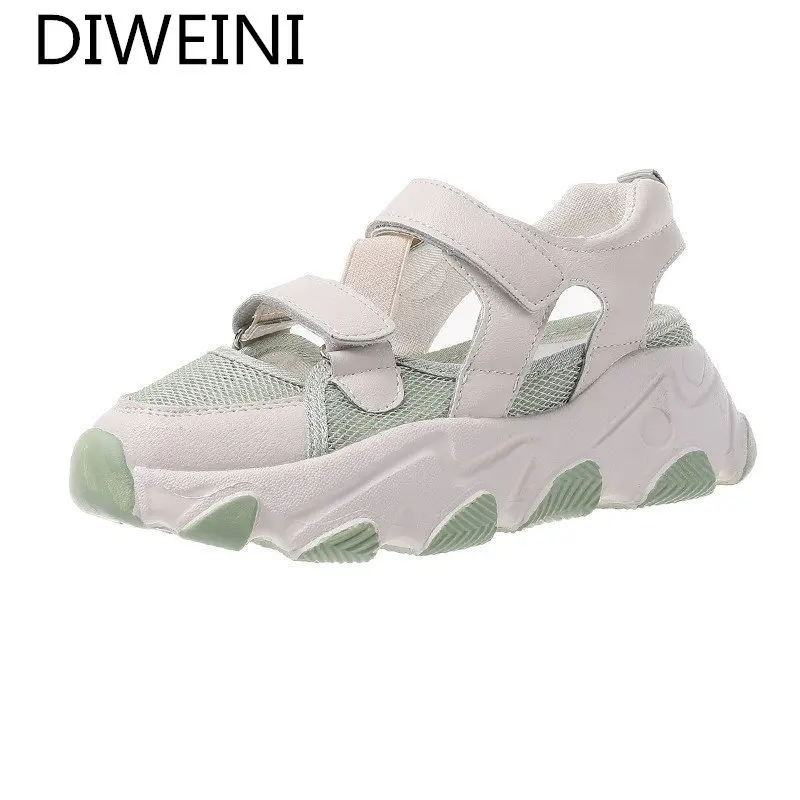 

2021 Breathable Mesh Wedge Heel Women's Shoes Casual Sneakers Sandals Women's Thick-soled Non-slip Sandals Comfortable Shoes