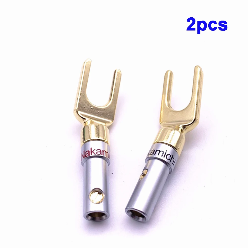 2 шт. музыкальные Позолоченные Кабельные штыри Y образные вилки аудиотерминалы