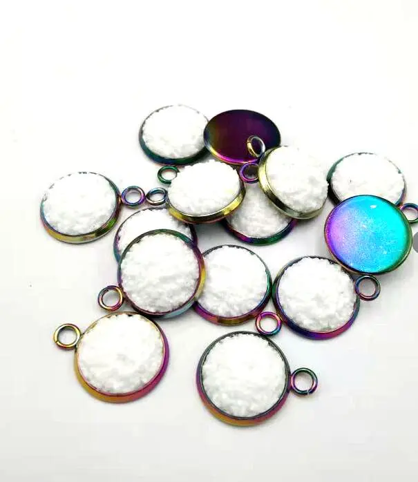 

10pcs Druzy Charms 12mm Druzy Pendant Supplies Wholesale Bezel Charm Faux Druzy Stone Pendant Colourful Charm for DIY Jewelry