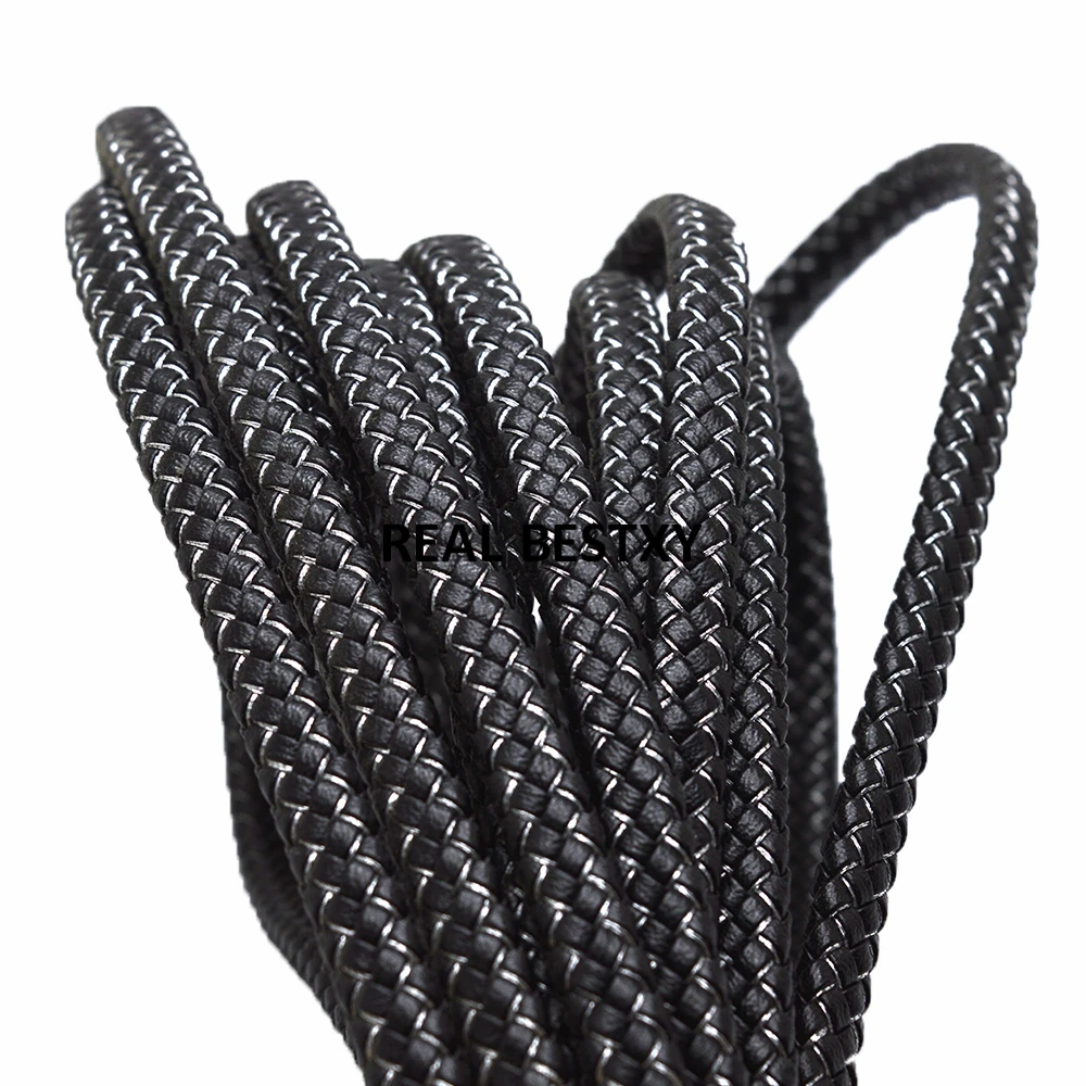 5 м/лот около 8*5 мм широкий Плетеный Белый Нейлоновый кожаный веревочный шнур для