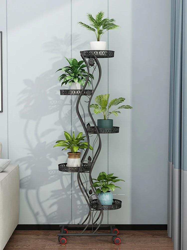 Цветочная Полка Стеллаж для выставки товаров кованого железа с многослойным