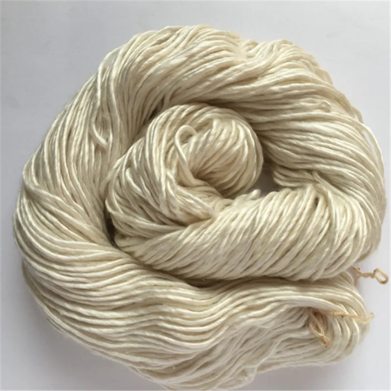 Неокрашенная натуральная белая шелковая Исландская пряжа 100% Мумия 1. 5нм/1 ручного