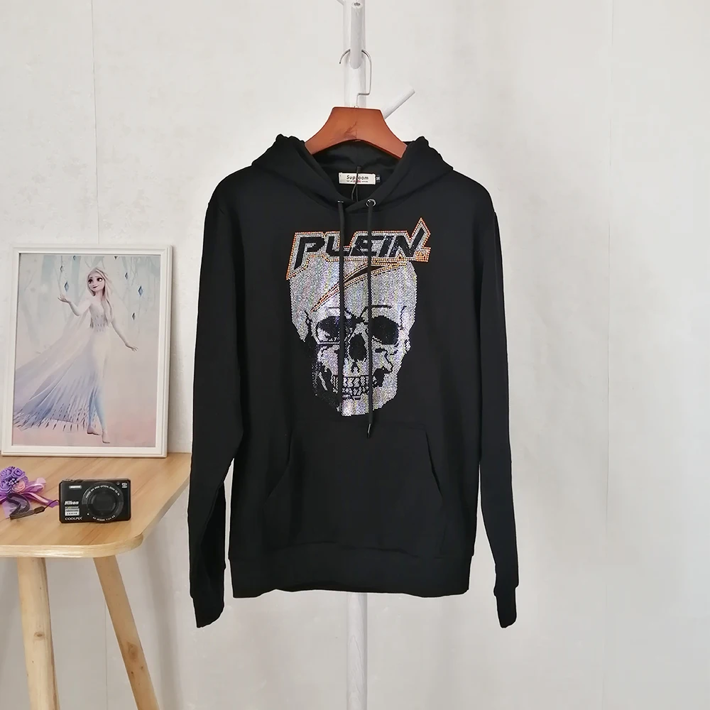 Мужские хлопковые толстовки с длинным рукавом повседневные пуловеры блестящими