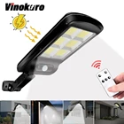 COB солнечный светильник, мощный светодиодный настенный светильник с дистанционным управлением, уличный светильник с датчиком движения PIR IP65, водонепроницаемый уличный садовый светильник