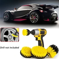 4pcs electric scrubber brush drill brush kit plastic round cleaning nylon for pad bathroom car glass tool cleaning accessories