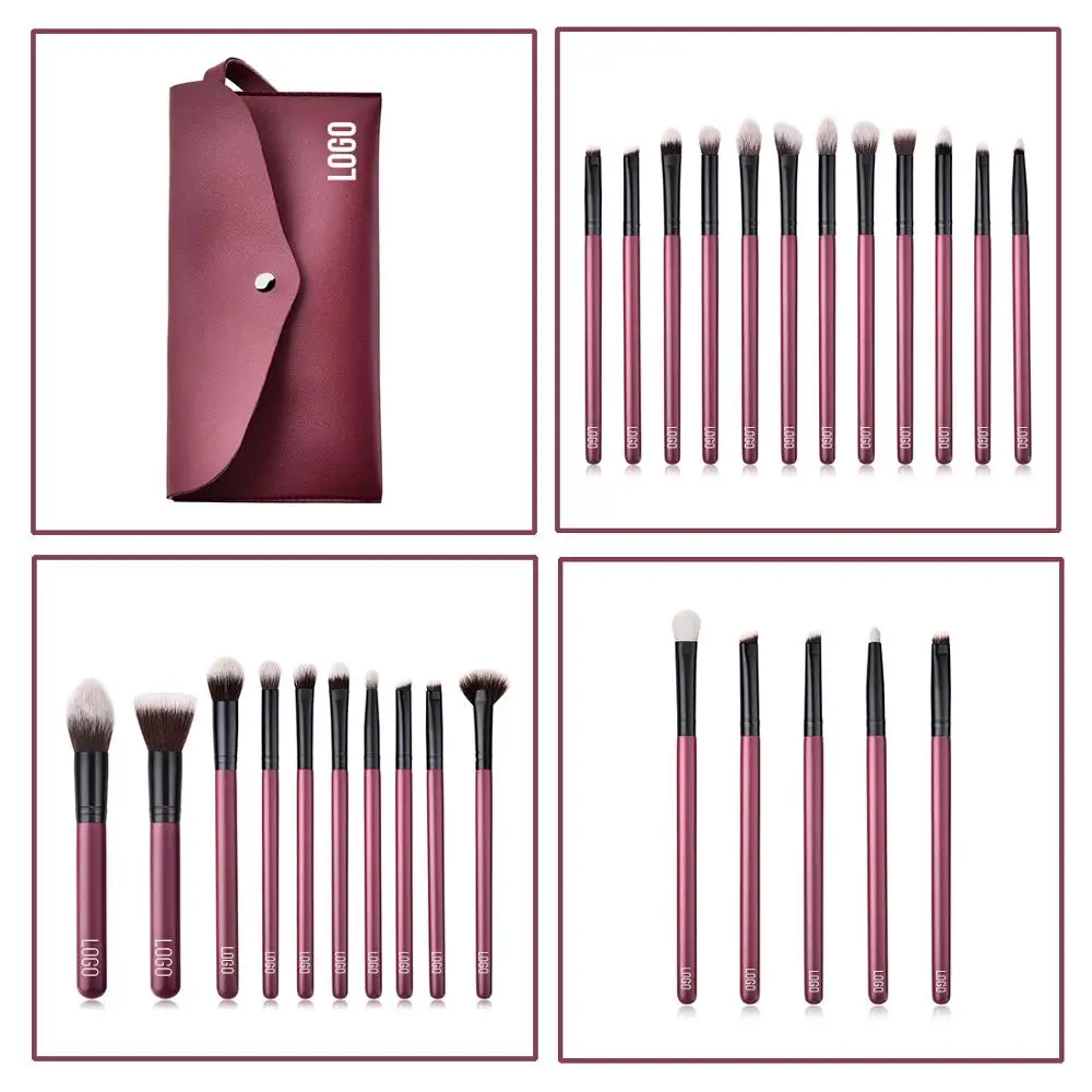 Набор кистей для макияжа с логотипом на заказ профессиональные фирменные тени