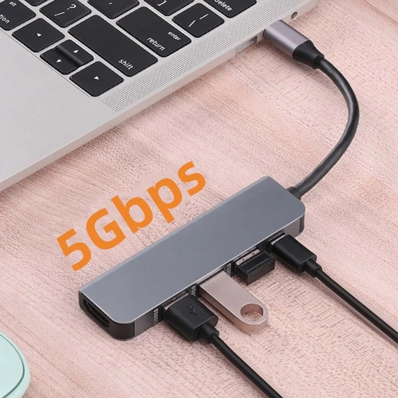 Typt-C type C концентратор USB USB3.1 с HDMI 5 в 1 комбинированный 2 USB3.0 портами SD TF кардридер