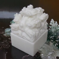 large white jade nine dragon seal divine dragon treasure stamper attract money furnishing articles chinese unique gift signet