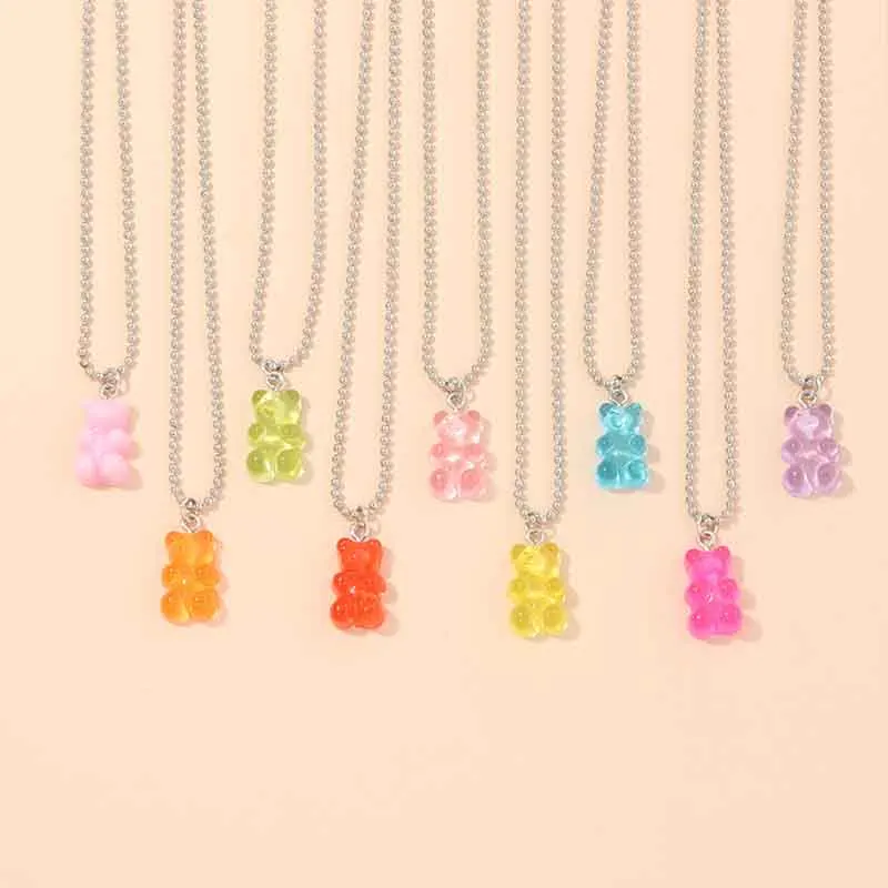 

Животное Gummy медведя подарки смолы прозрачный ожерелье высокого качества горячая распродажа Новое поступление Многоцветный Медведь Вечер...