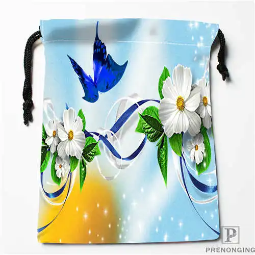 Custom Printing blue-butterfly Drawstring Shopping Bags Travel Storage Pouch Swim Hiking Toy Bag Unisex Multi Size19-01-04-21 | Багаж и