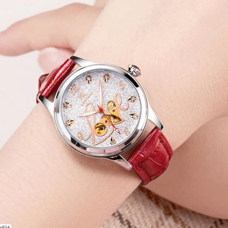 Женские Автоматические часы с турбийоном от бренда WEISIKAI светящиеся Звездные