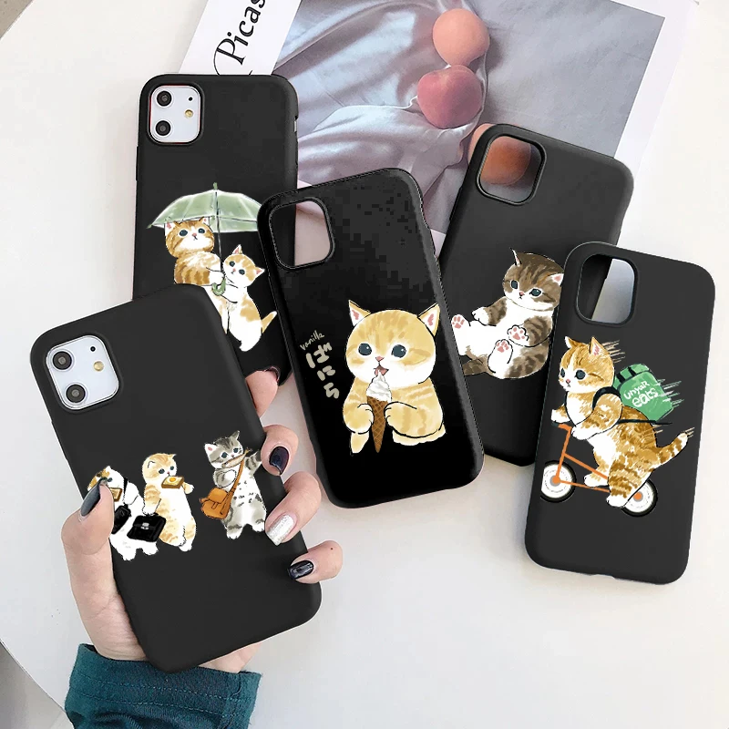 Милый чехол с мультяшным котом для Xiaomi Redmi Note 11 10 S 8 9 8T 9S 10C 9C Mi Poco X3 NFC X4 11T 12T Pro Max 12 Lite