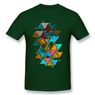 Винтажные геометрические треугольники, радужные простые футболки, обычные футболки с коротким рукавом и круглым вырезом для мужчин 2018, облегающие Женские футболки