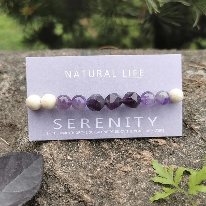 Neovivi браслет с надписью Serenity желаемой картой женский и мужской круглыми бусинами