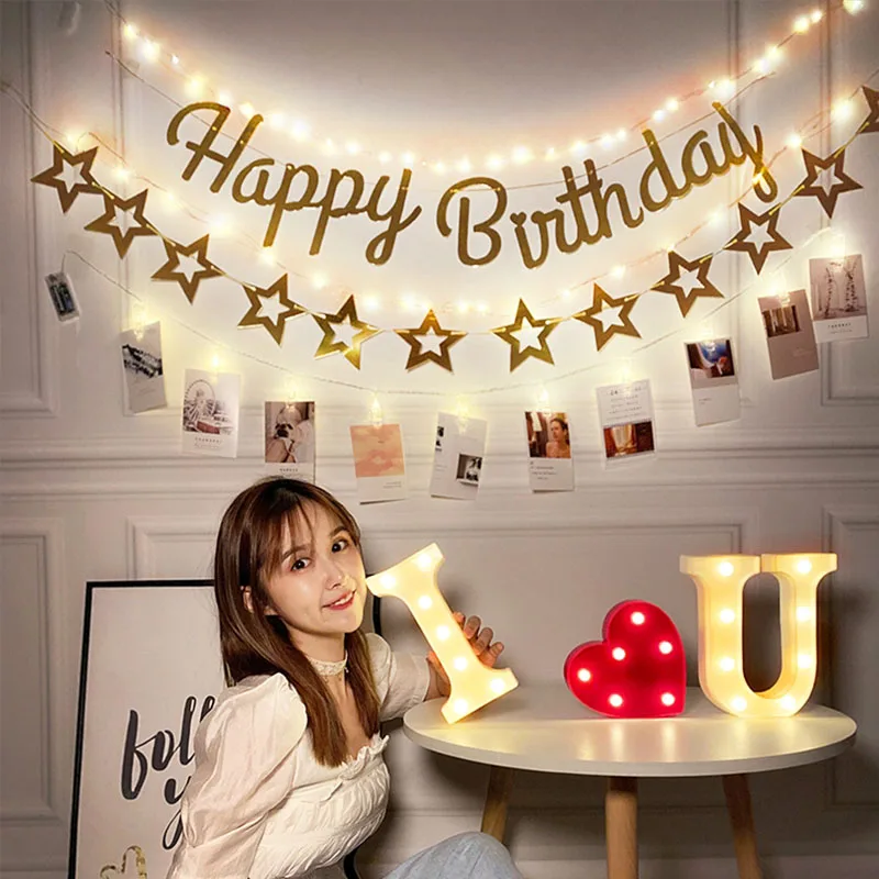 Баннер из розового золота со светодиодный светильник кой 3 м для девочек