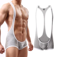 mens undershirts modal underwear sexy jumpsuit leotard bodysuit wrestling singlet bugle pouch bodybuilding sportswear sleepwear