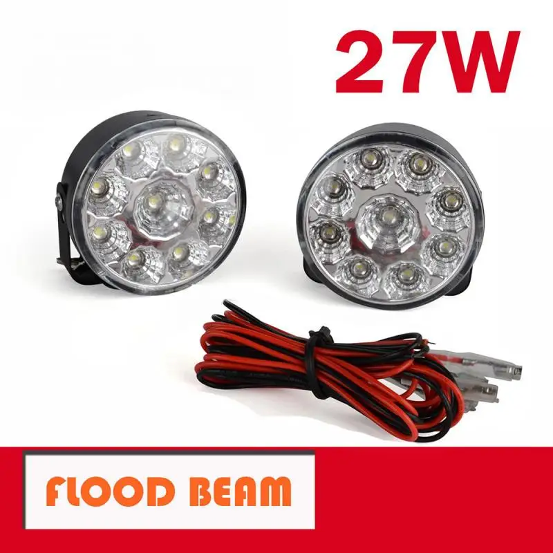 Дневные ходовые огни 27 Вт круглые рабочие лампы 12 В Светодиодный Фонари ATV SUV для