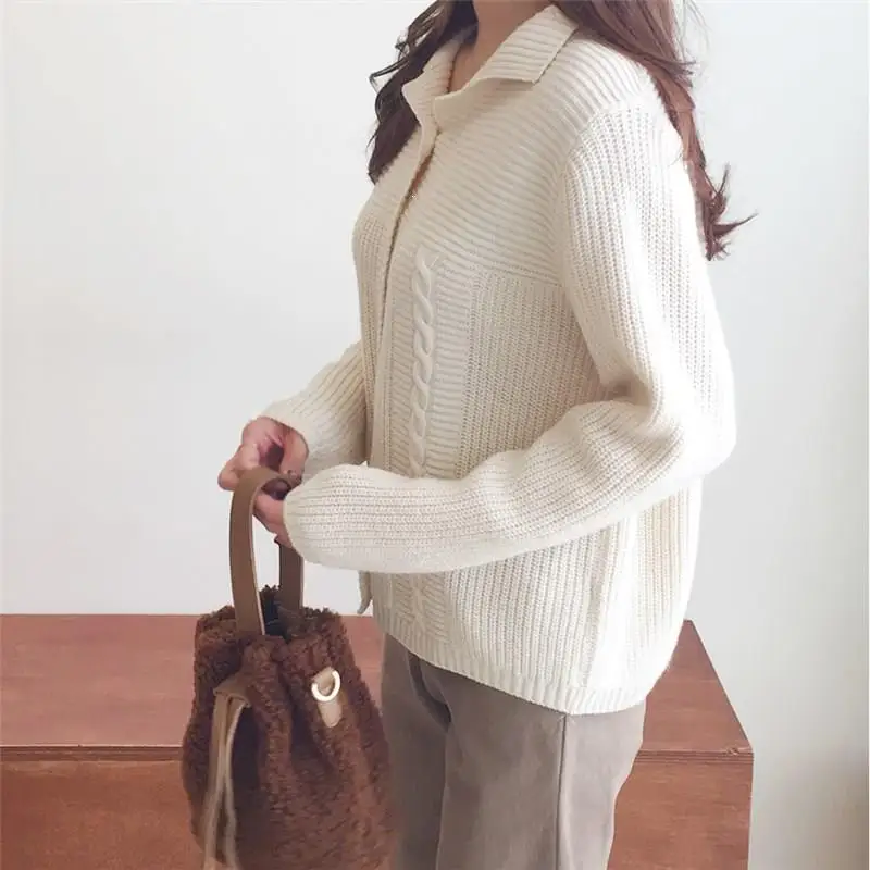 Женские осенние милые шикарные короткие свитера с v образным вырезом теплые