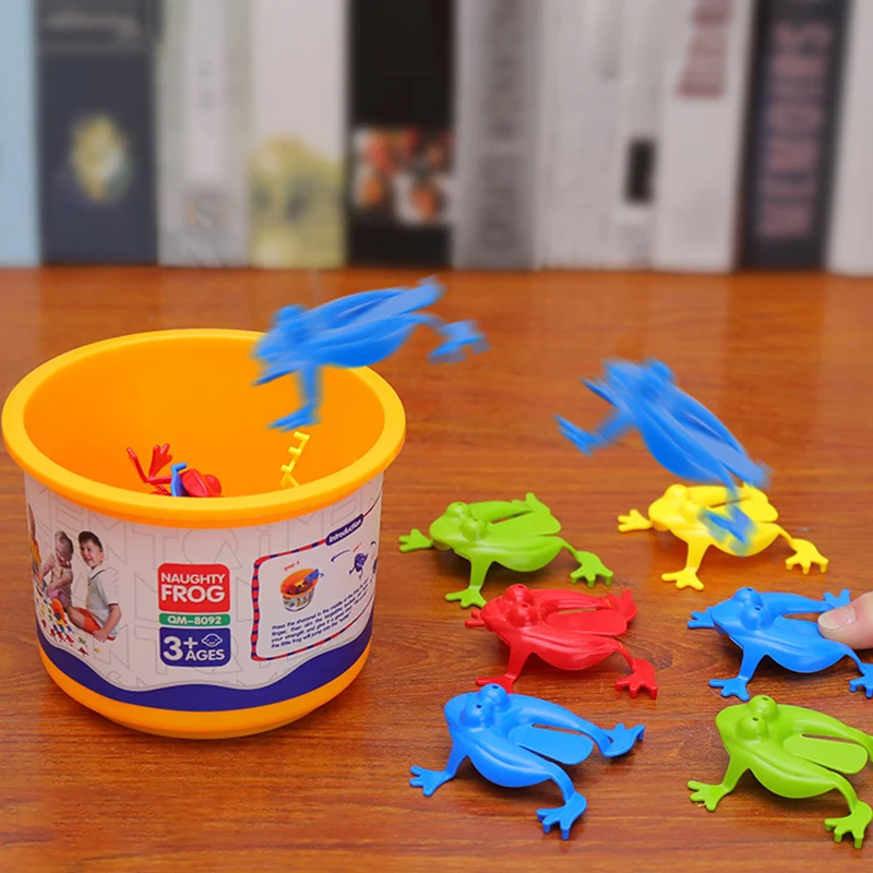 

12 Pcs Jumping Frog with Box Bounce Fidget Toys for Kids Novelty Assorted Stress Reliever Toys Parent-child Interaction Toy