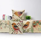 Акварель Прекрасный чехол для подушек с изображением птиц Красочный Цветочная Подушка Чехол для дома декоративная наволочка чехол Автомобильная подушка для дивана крышка