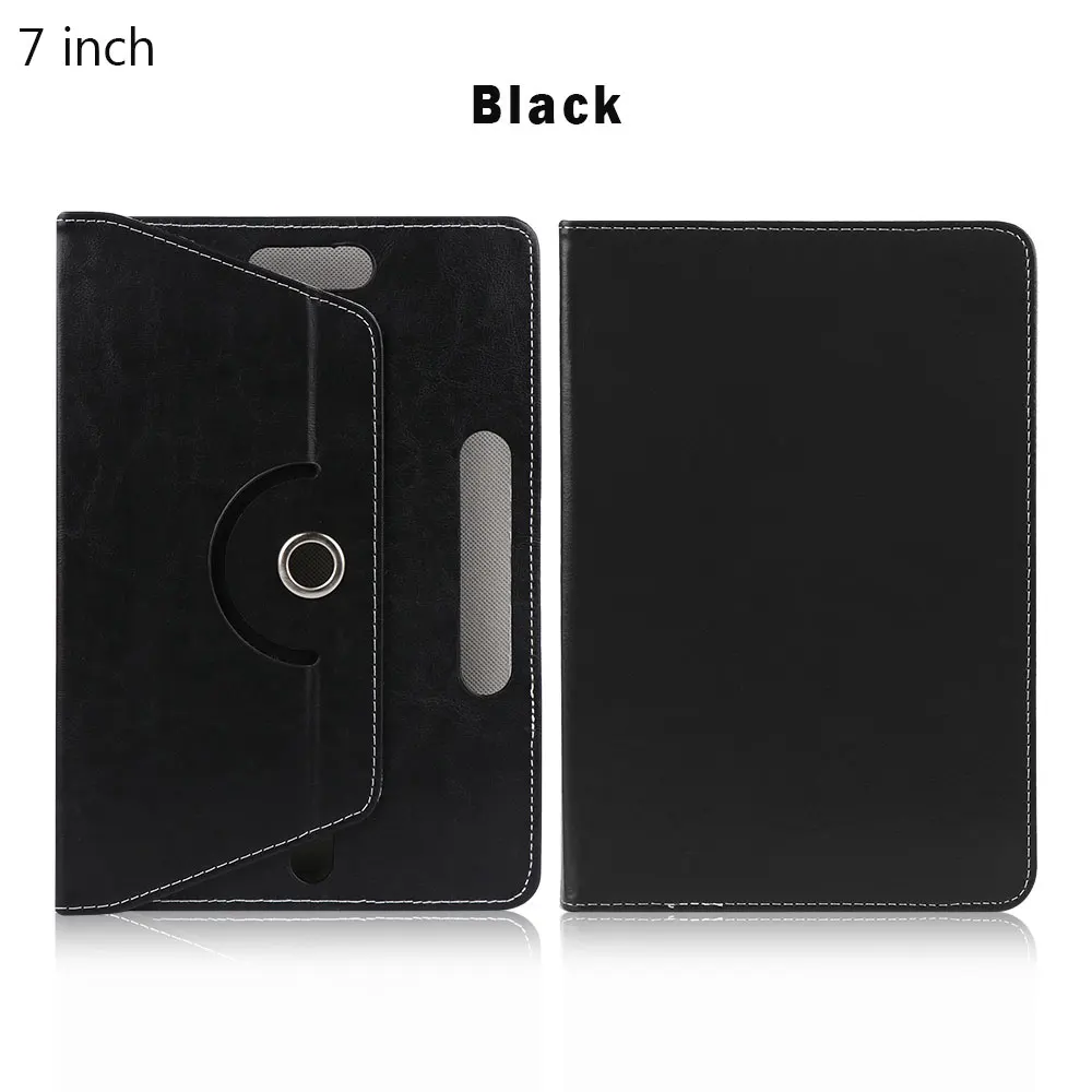 360 Degree Rotating Universal Tablet Case PU Leather Cover For Samsung Galaxy Tab 7 8 9 10.1 inch Android Tablet PC - Цвет: 7 inch black