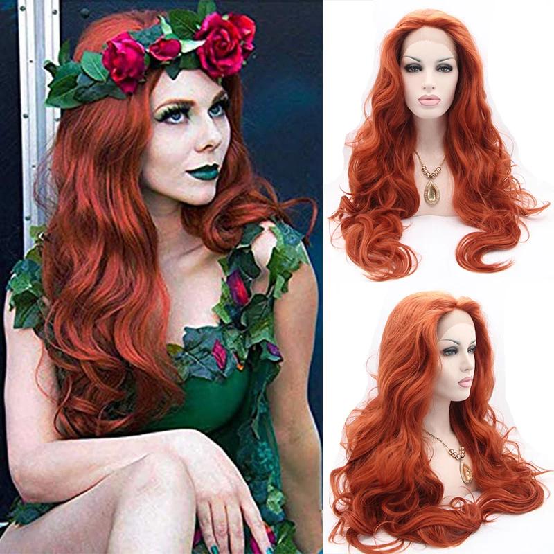 

360# Red Synthetic Lace Front Wig Curly Body Water Wave Burgundy 99J Colored Wigs Frontal Glueless Middle Part For Black Women