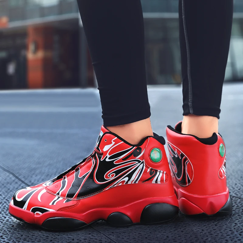 Boys Basketball Boots Yellow Youth Athletic Trainers Training Classic Men Basketball Shoes Stylish Retro Sport Shoes Men 36-46