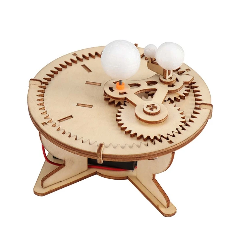 

Wooden Electric Space Instrument Assembled Model DIY Kids Assembling Toy Science Experiment Kit Children Educational Gift