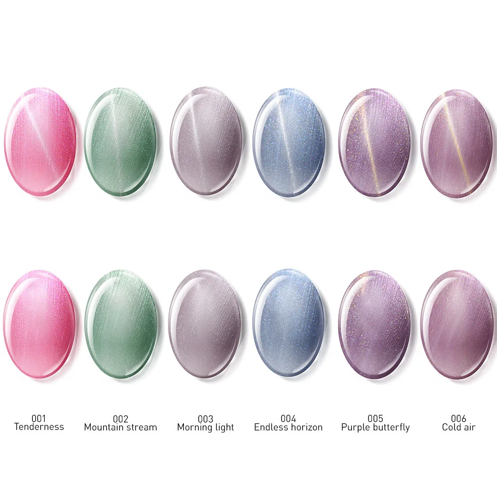 Modelones 6 шт./лот кошачий глаз светодиодный Гель-лак замачиваемый дизайн ногтей УФ