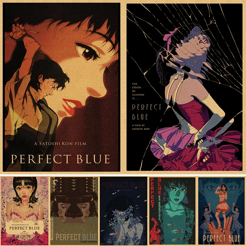 

Vintage Posters and Prints Hot Perfect Blue Japanese Anime Classic Comic Movie Art Kraft Paper Poster Painting Home Room Decor